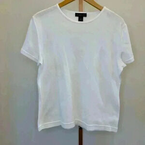 Harold’s Women's White Crew Neck Tee Size L Casual Solid T-Shirt